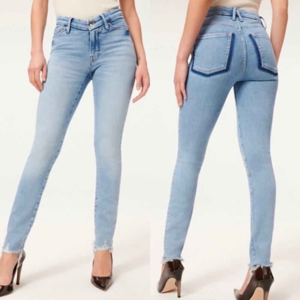 Good‎ American Good Legs Low Chewed Hem Size 20 Blue839 Stretch
